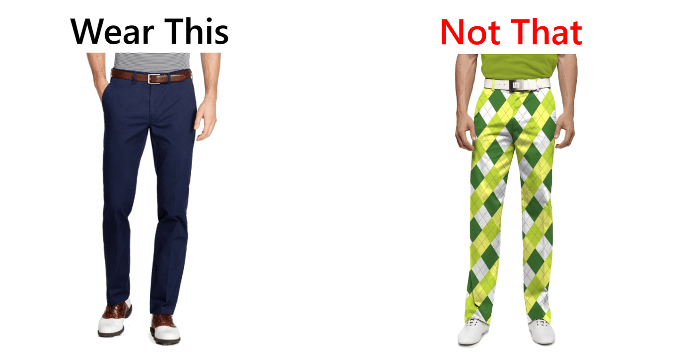 wear this not that golf pants image