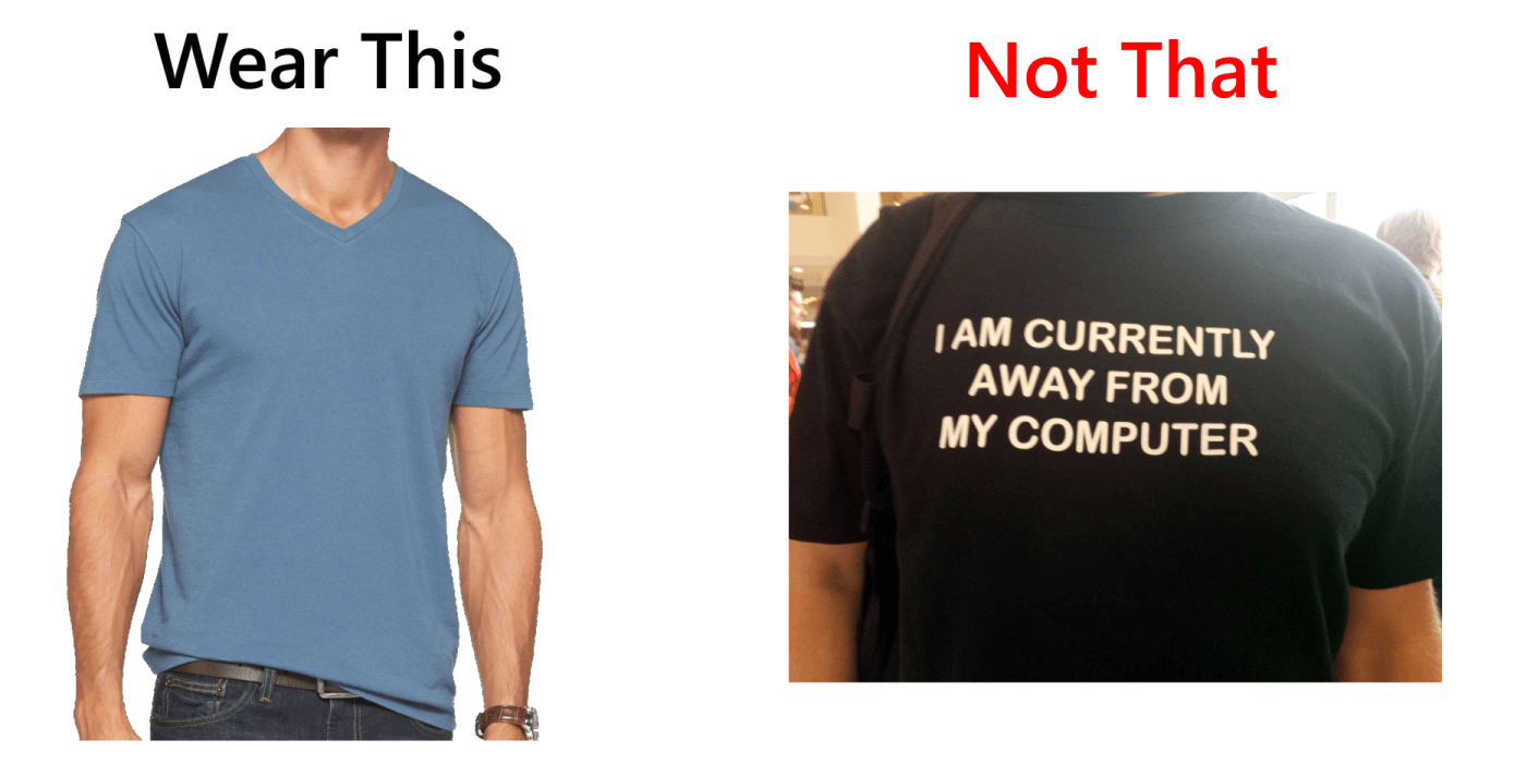 wear this, not that t-shirt image